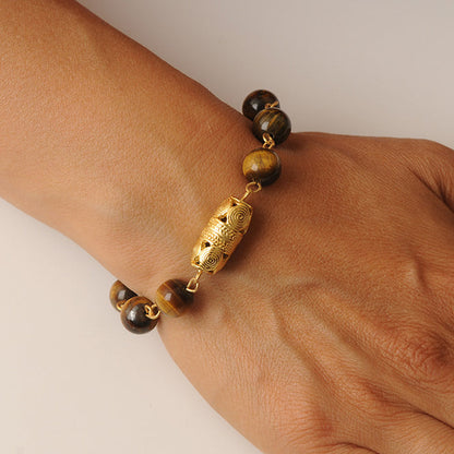 Tiger Eye 10mm Semiprecious Stone Bracelet