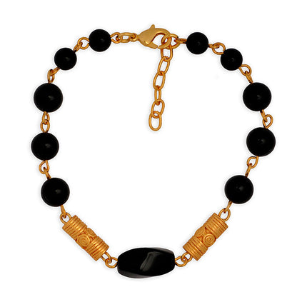 Onyx Twist Semiprecious Stone Bracelet