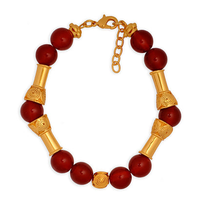 Carnelian 10mm Semiprecious Stone Bracelet