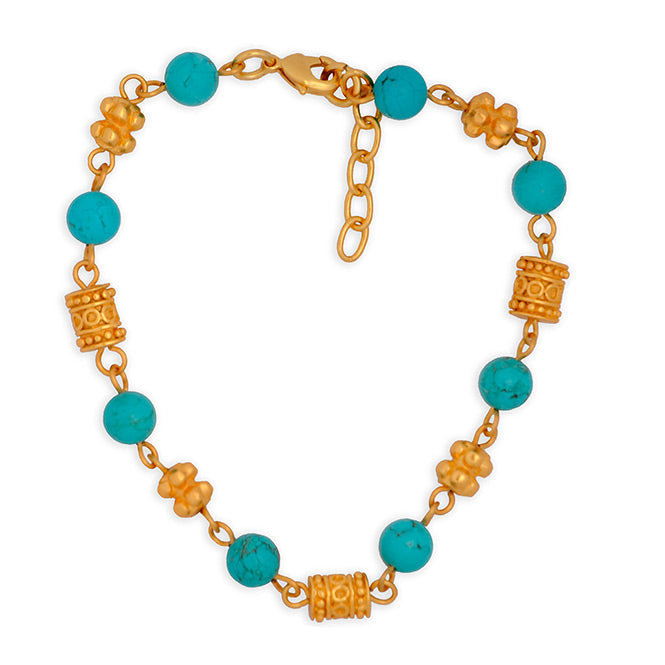 Turquoise 6mm Semiprecious Stone Bracelet