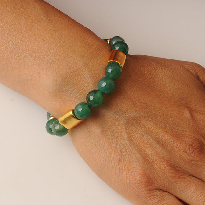 Green Agate 10mm Semiprecious Stone Bracelet