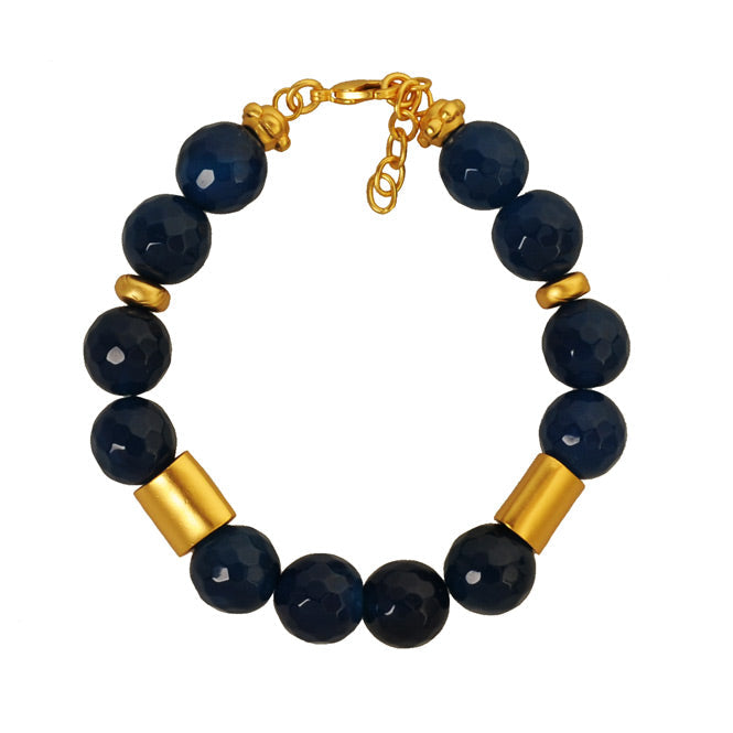 Blue Agate 10mm Semiprecious Stone Bracelet