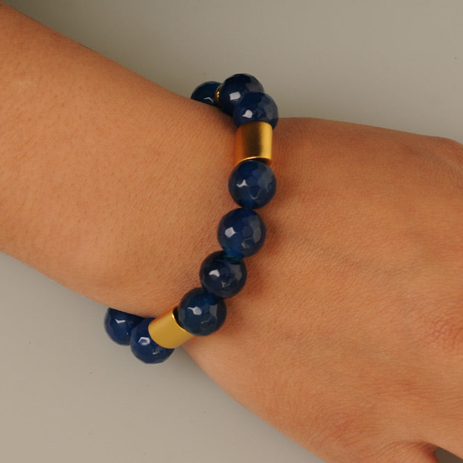 Blue Agate 10mm Semiprecious Stone Bracelet