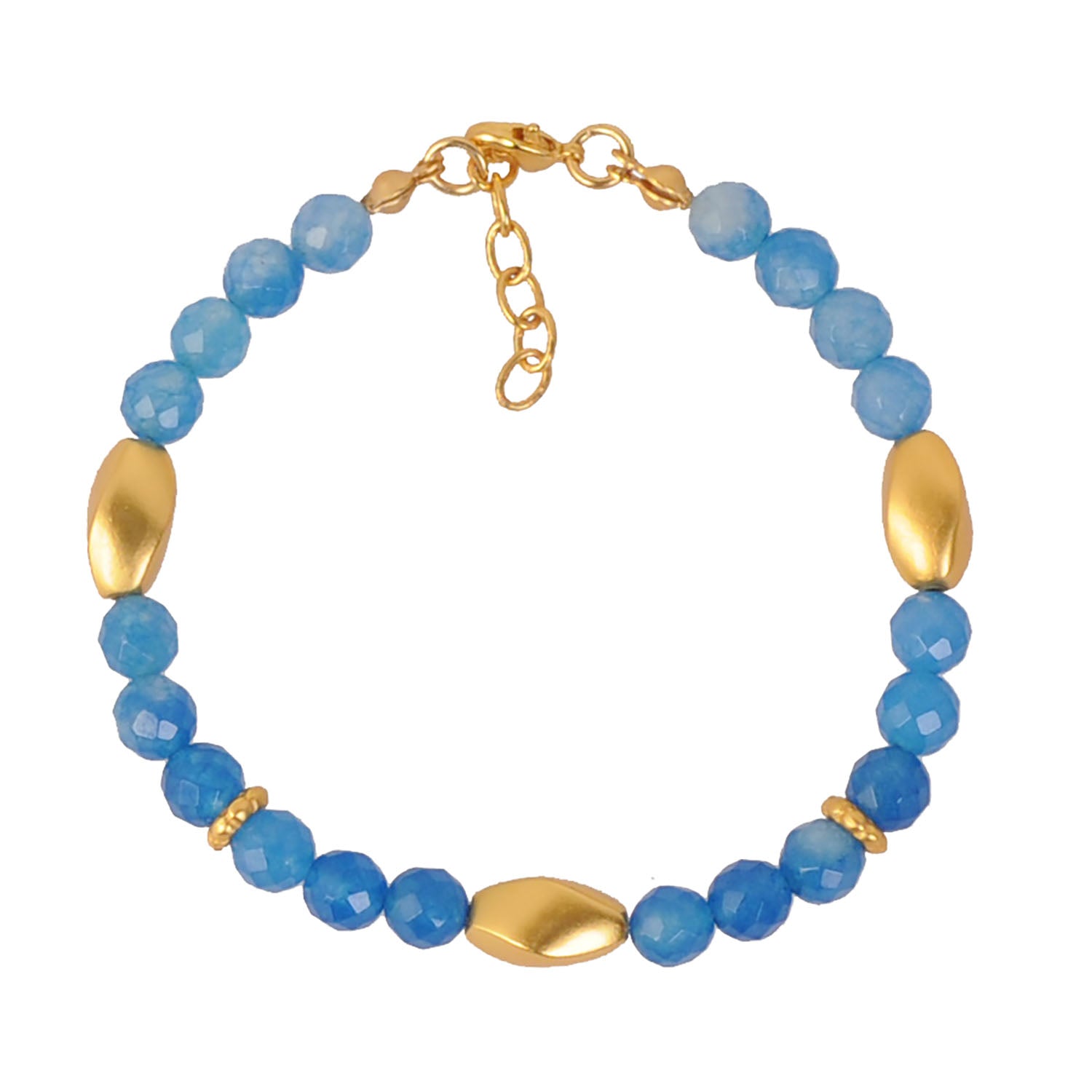 Blue Agate 6mm Semiprecious Stone Bracelet