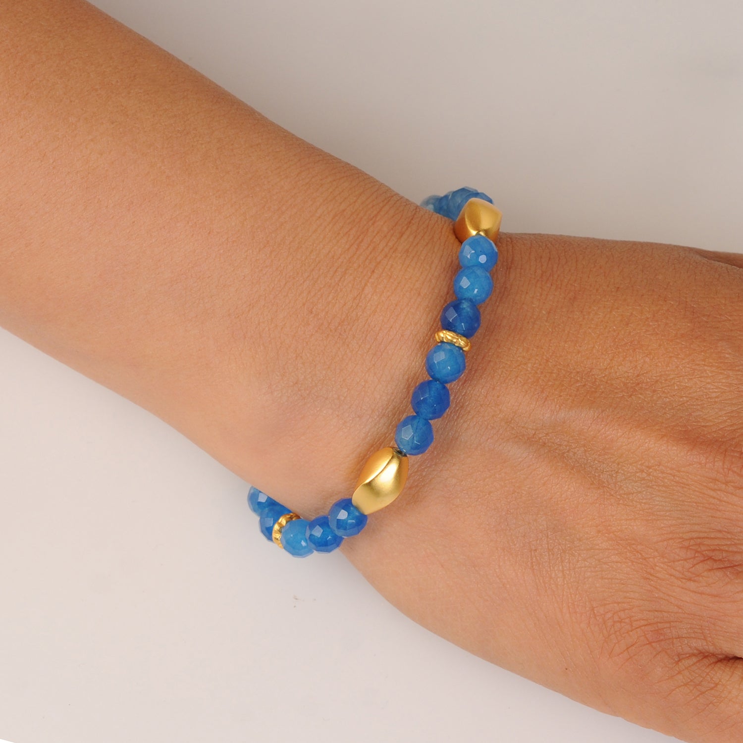 Blue Agate 6mm Semiprecious Stone Bracelet