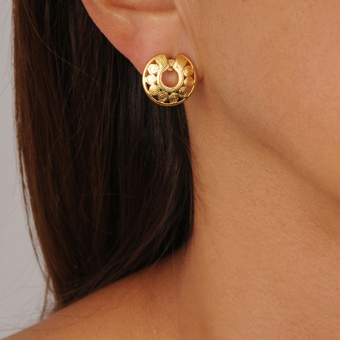 Quimbaya Circles Nose Ornament Stud Earrings