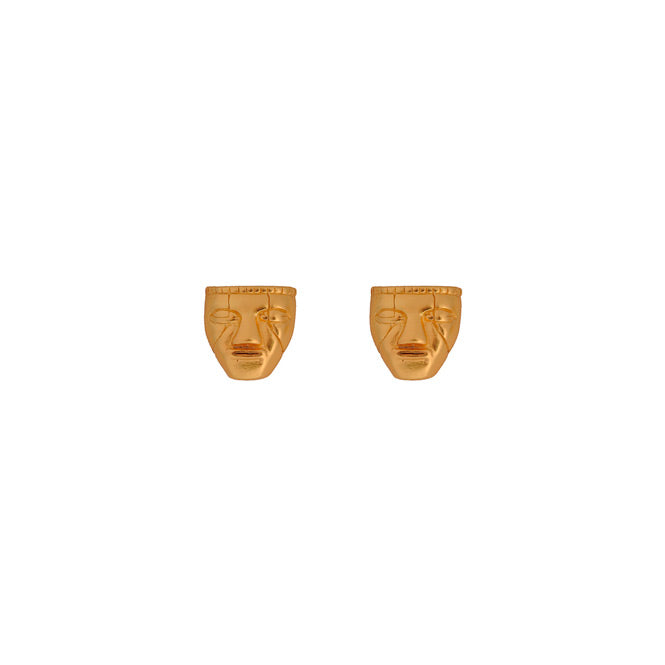 Quimbaya Humanoid Face Stud Earrings