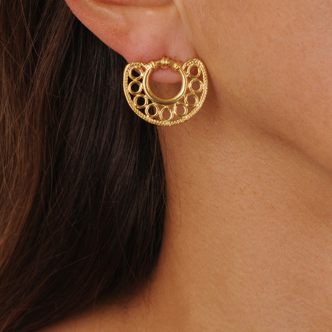 Sinu Simple Filigree Nose Ornament Stud Earrings