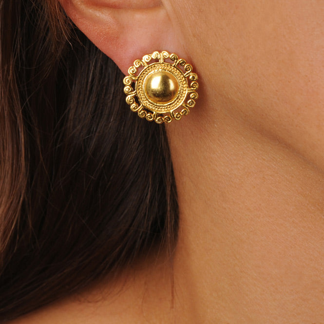 Tolima Round Pectoral Stud Earrings