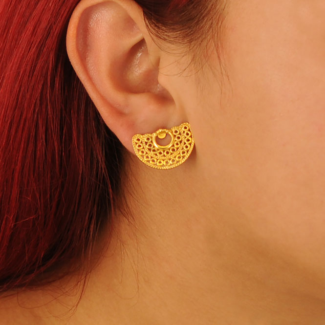 Sinu double filigree nose ornament stud earrings