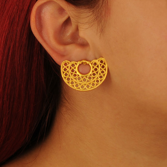 Sinu double filigree nose ornament stud earrings